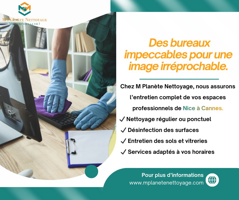 Entreprise de nettoyage professionnel à Nice (06) : nettoyage de bureaux